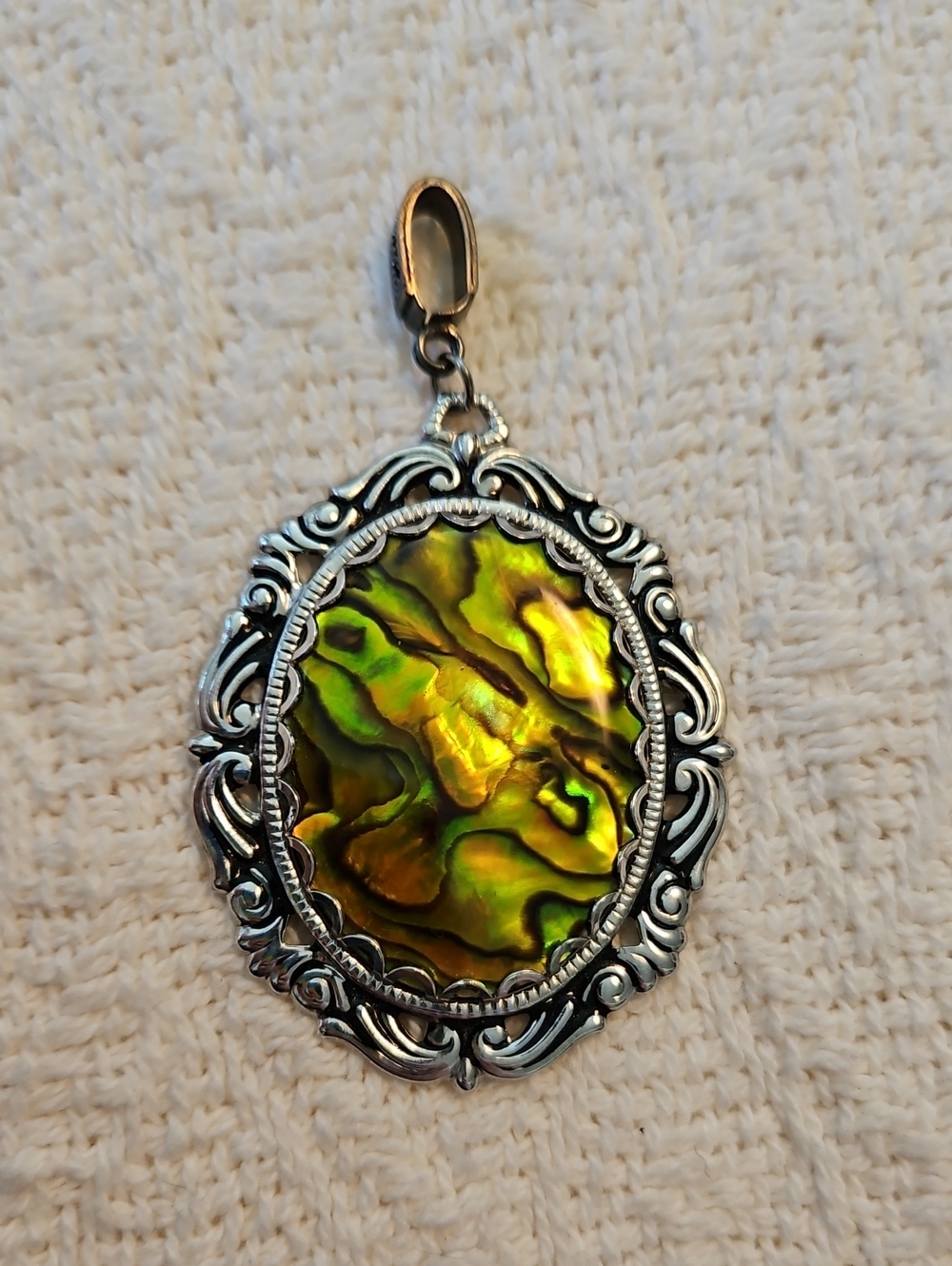Lia Sophia Silver-tone Abalone Shell Pendant